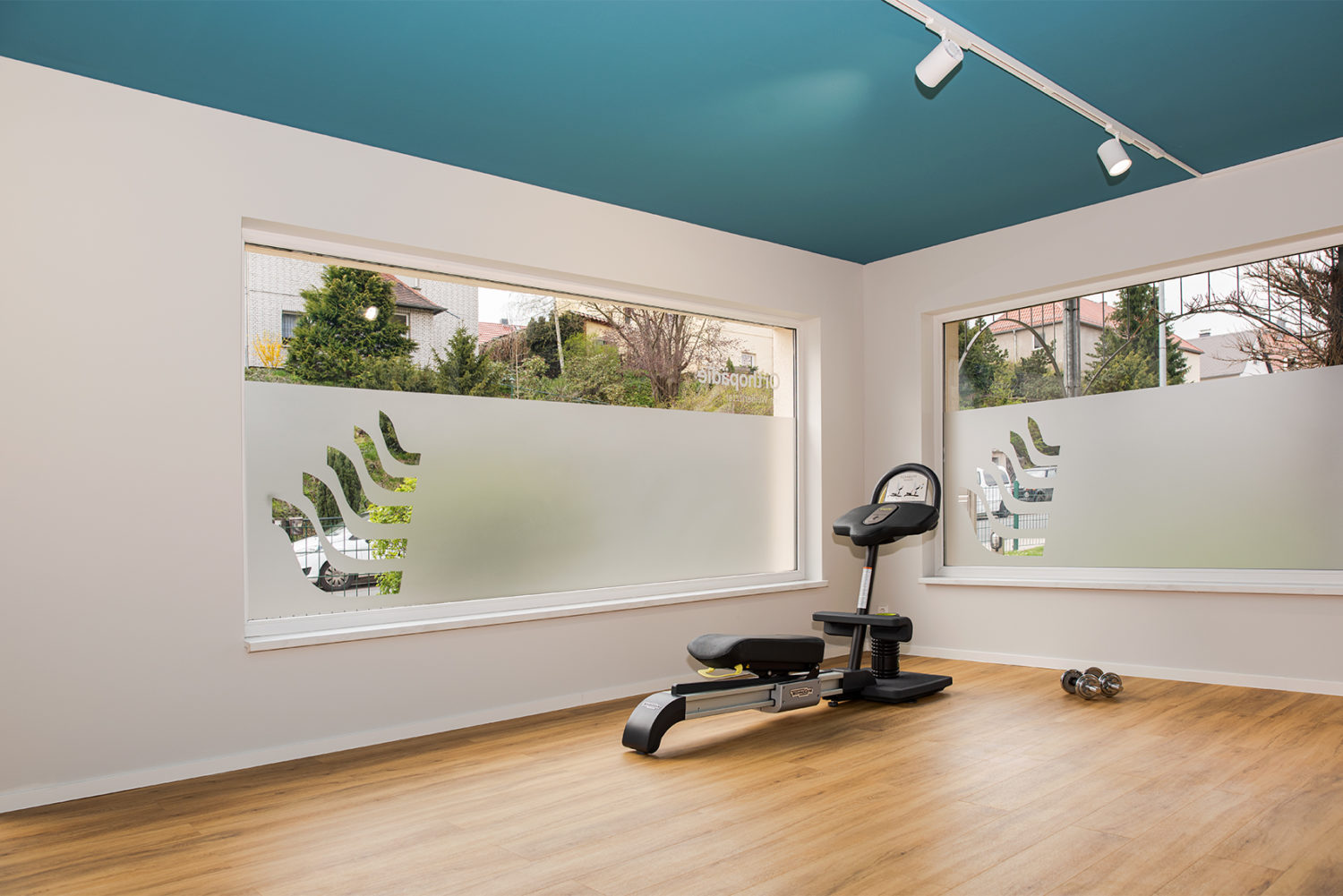 Aufnahme unseres Sportraums mit Sportgerät.